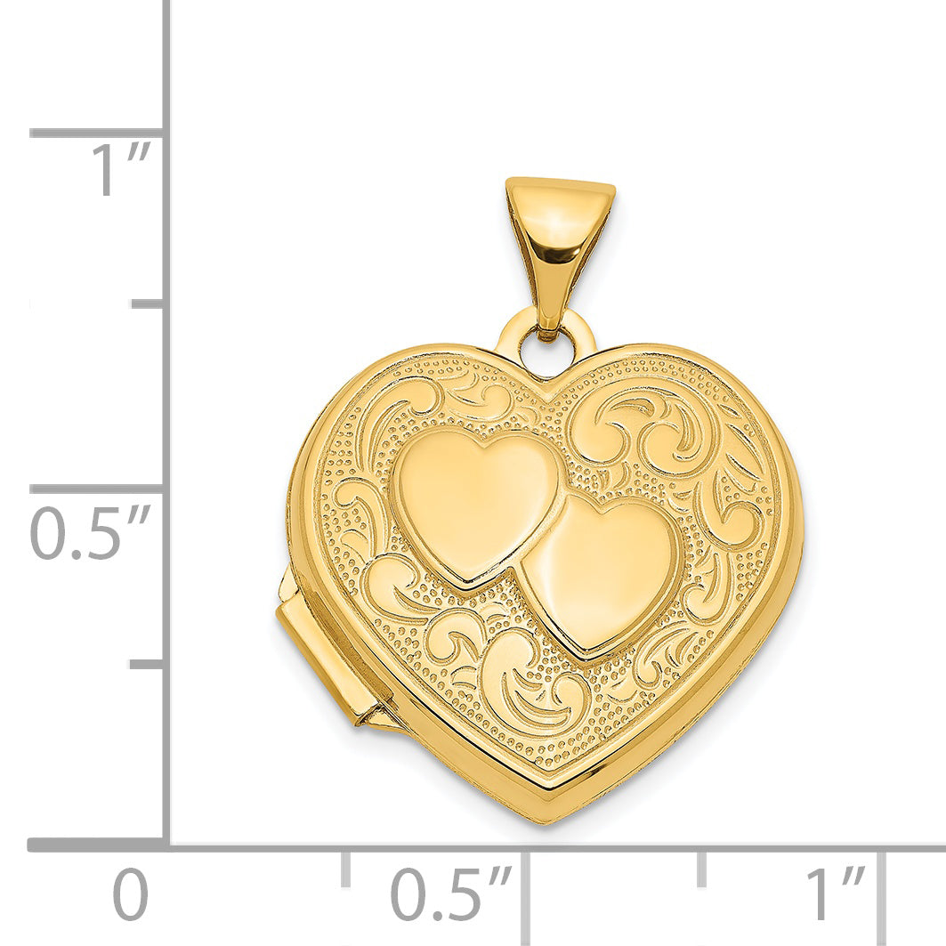 14K Double Heart Locket