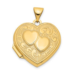 14k Double Heart Locket