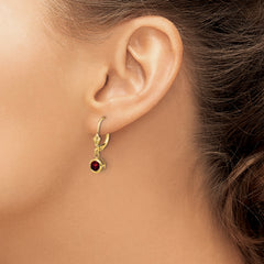 14k 5mm Garnet Leverback Earring