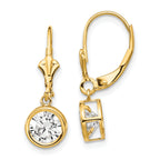 14k 6mm Cubic Zirconia Leverback Earrings