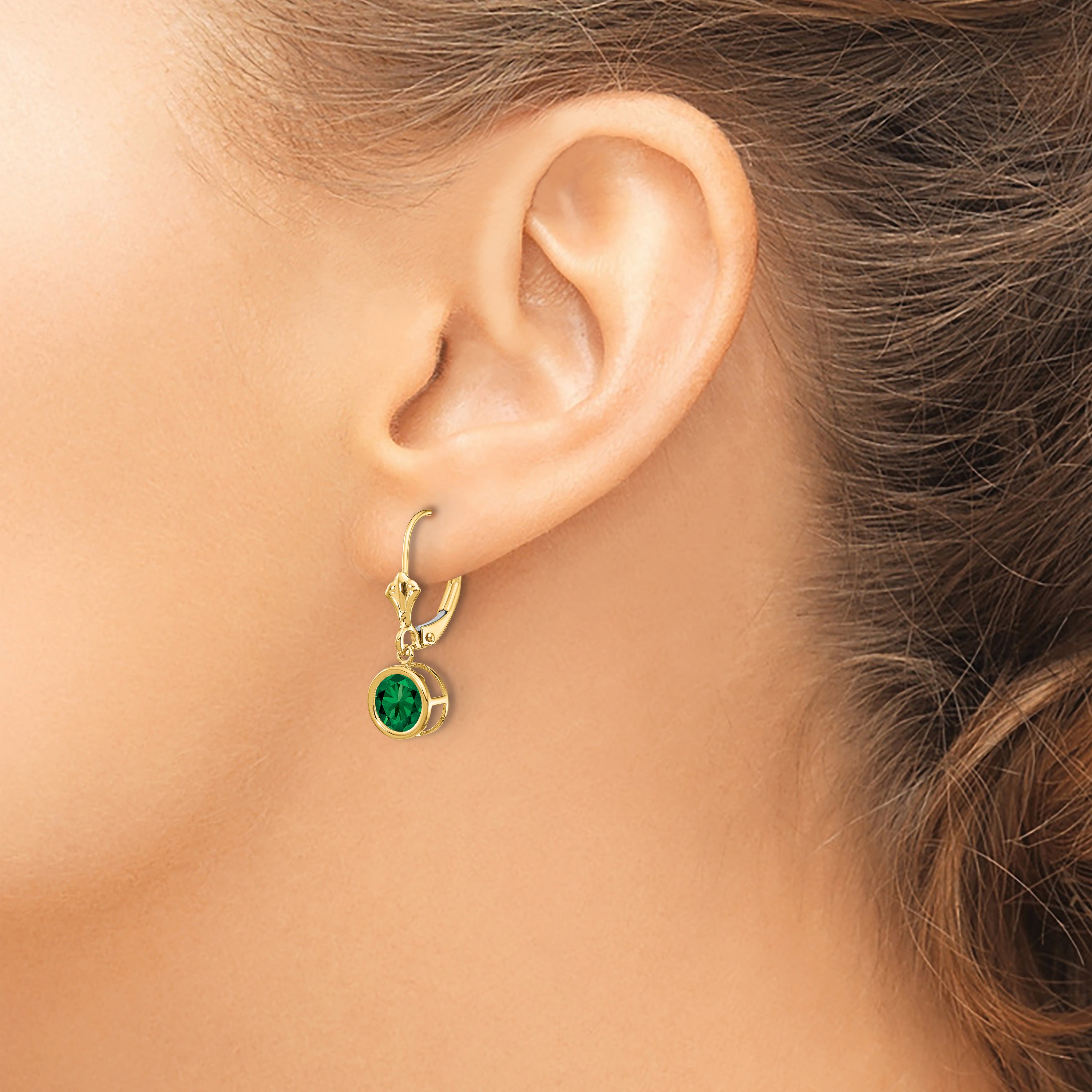 14k 6mm Mount St. Helens Leverback Earrings