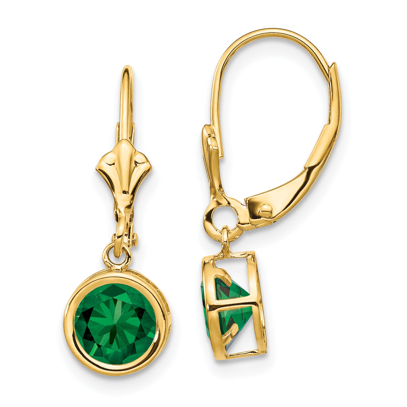 14k 6mm Mount St. Helens Leverback Earrings