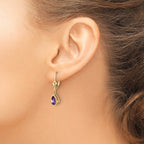 14k 8x5mm Amethyst Dangle Earrings