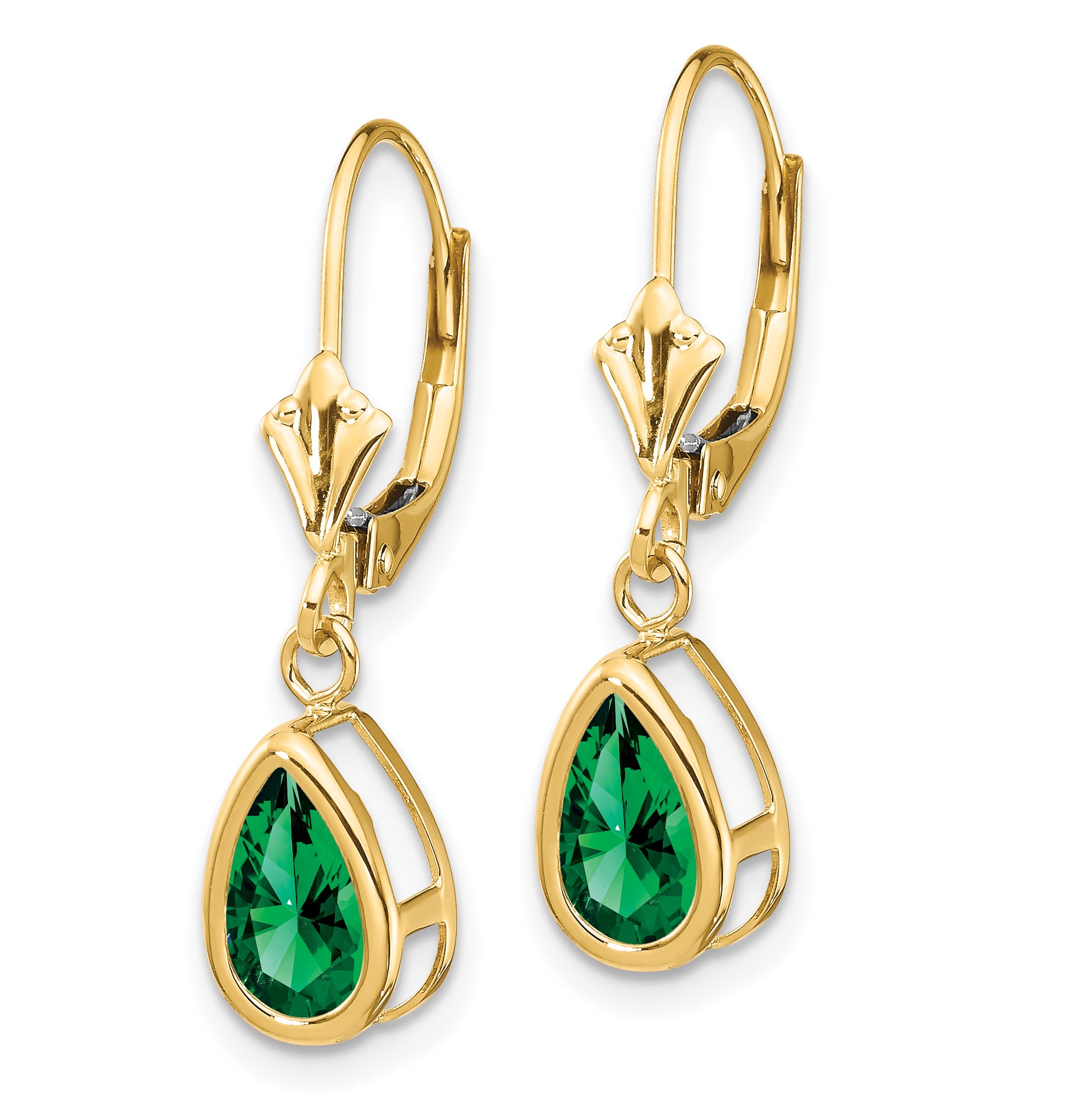 14k 8x5mm Pear Mount St. Helens Leverback Earrings Secondary image