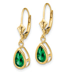 14k 8x5mm Pear Mount St. Helens Leverback Earrings