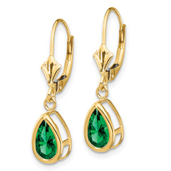 14k 8x5mm Pear Mount St. Helens Leverback Earrings