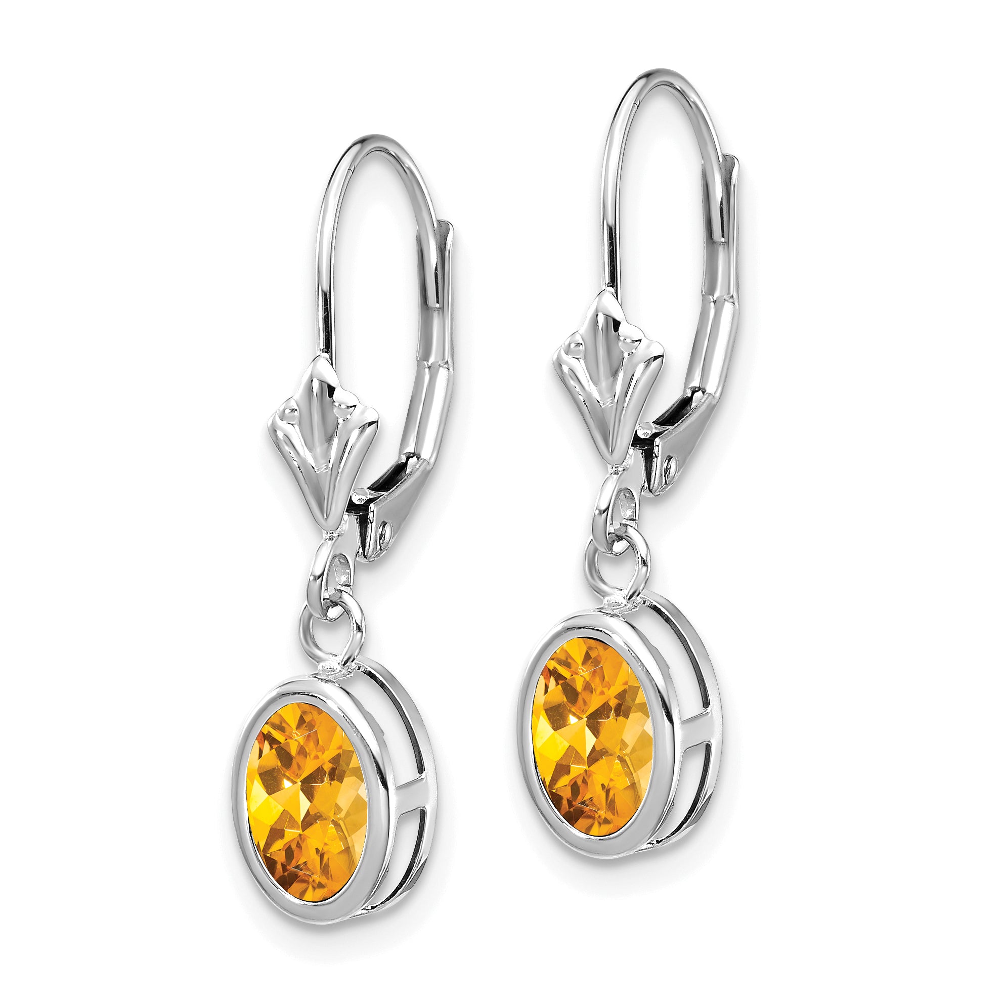 14kw Citrine Oval Leverback Earrings Secondary image