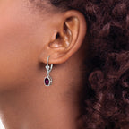 14kw Rhodolite Garnet Oval Leverback Earrings