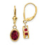 14k 8x6mm Oval Created Ruby Leverback Earrings