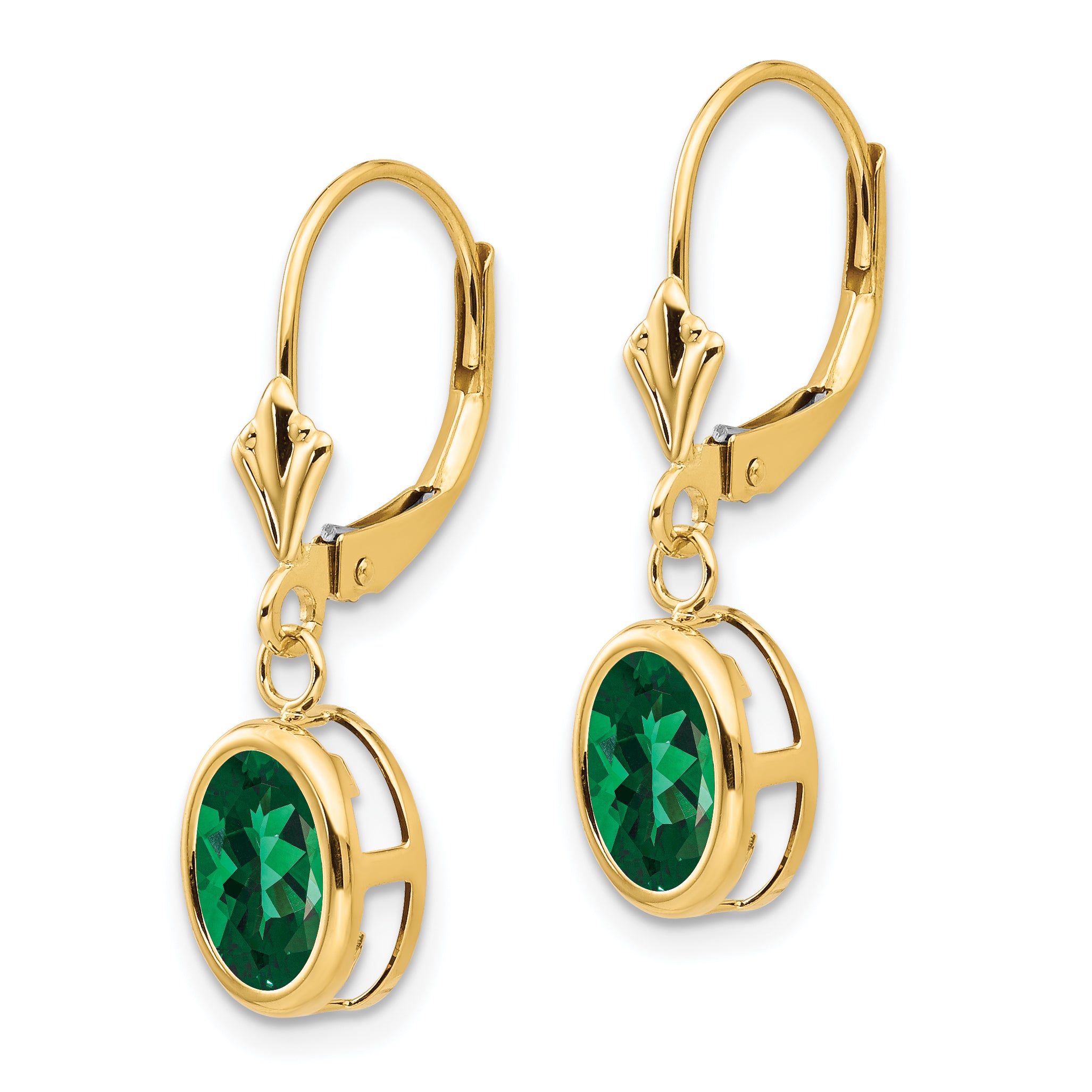 14k Mount St. Helens Oval Leverback Earrings