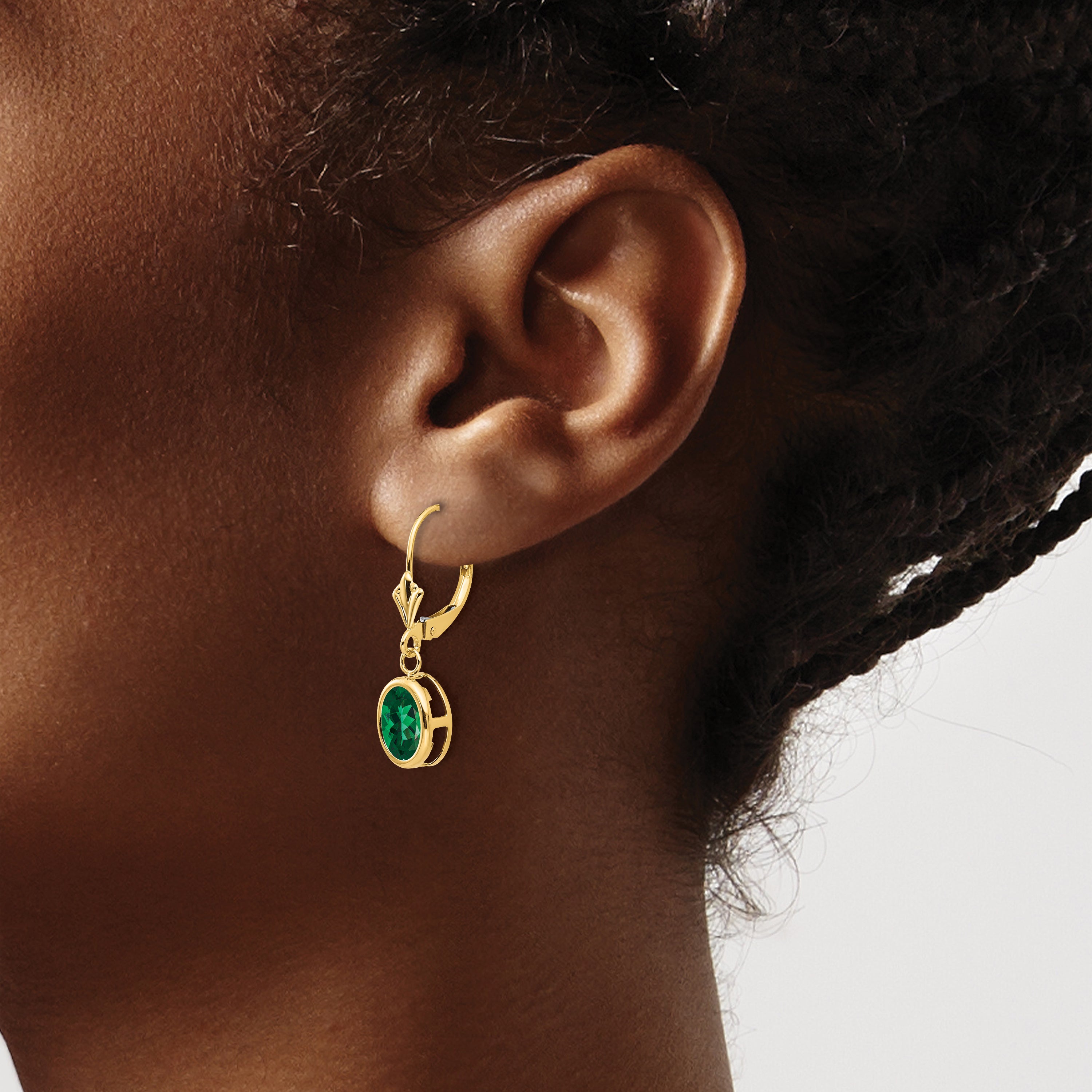14k Mount St. Helens Oval Leverback Earrings