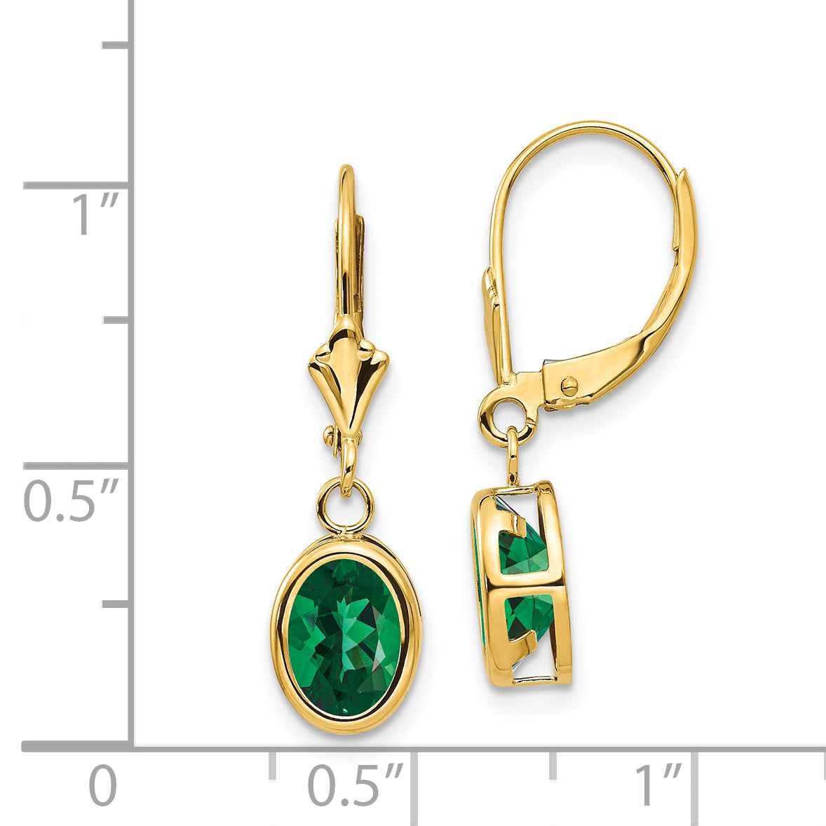 14k Mount St. Helens Oval Leverback Earrings