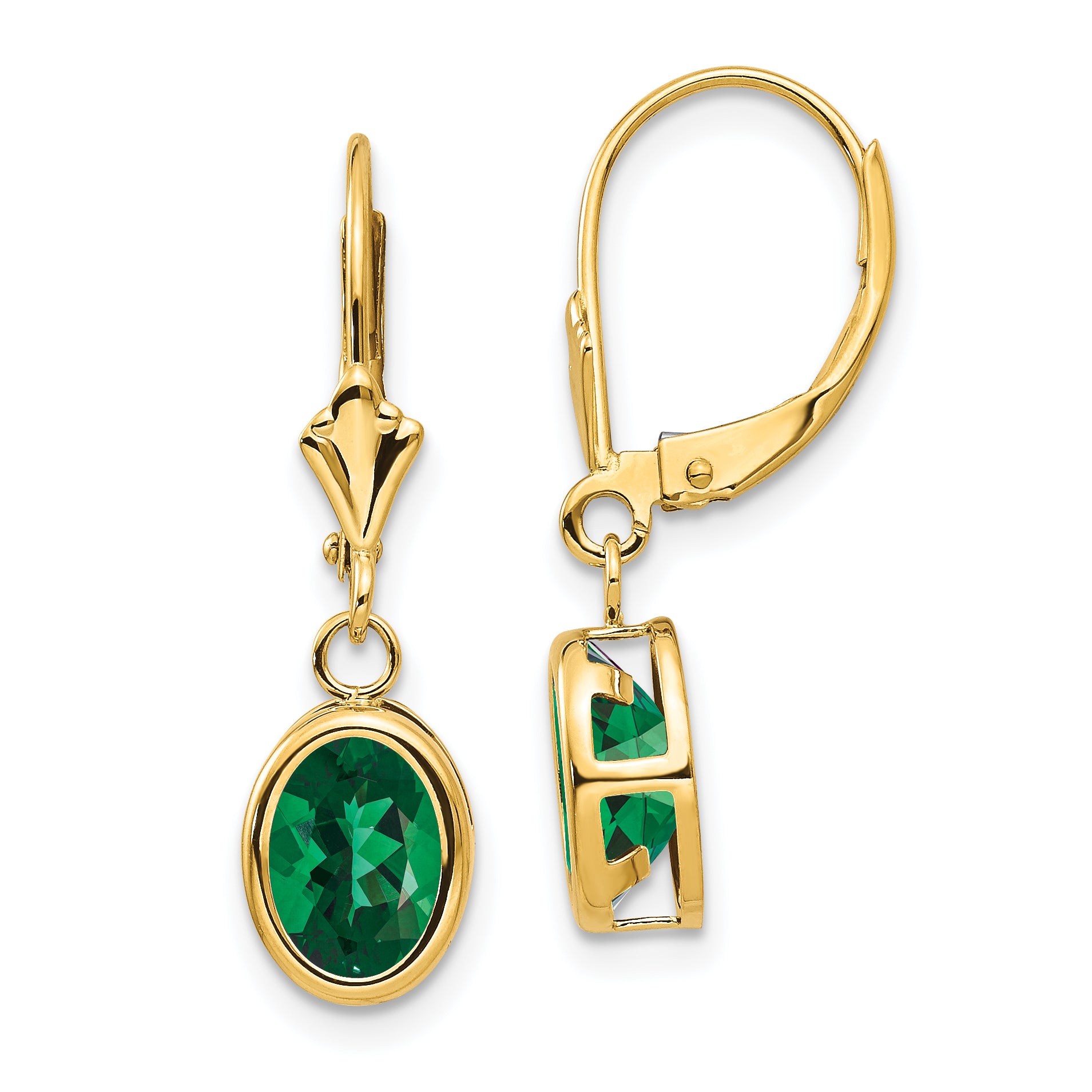 14k Mount St. Helens Oval Leverback Earrings Main image