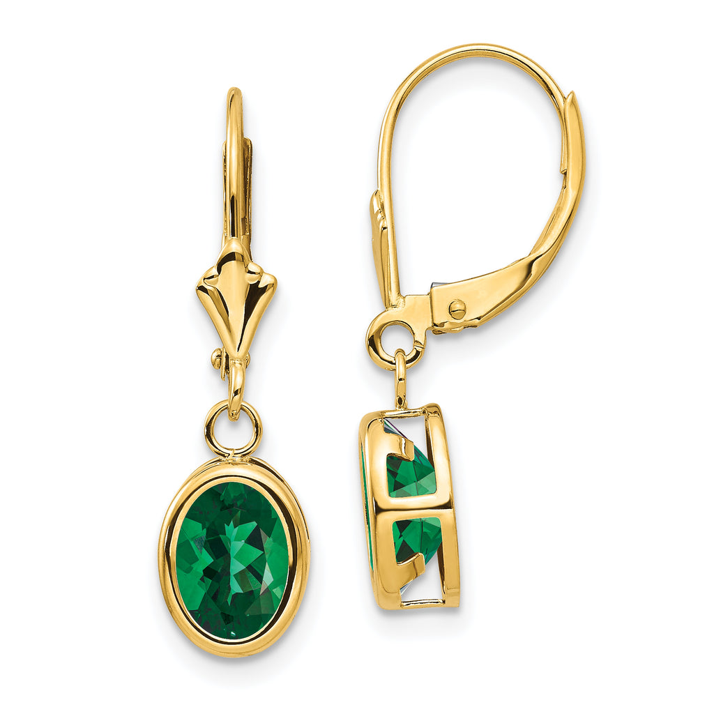 14k Mount St. Helens Oval Leverback Earrings