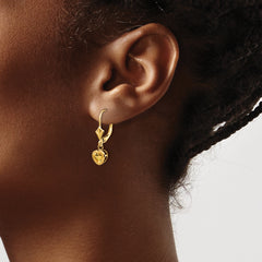 14k 5mm Heart Citrine Earrings