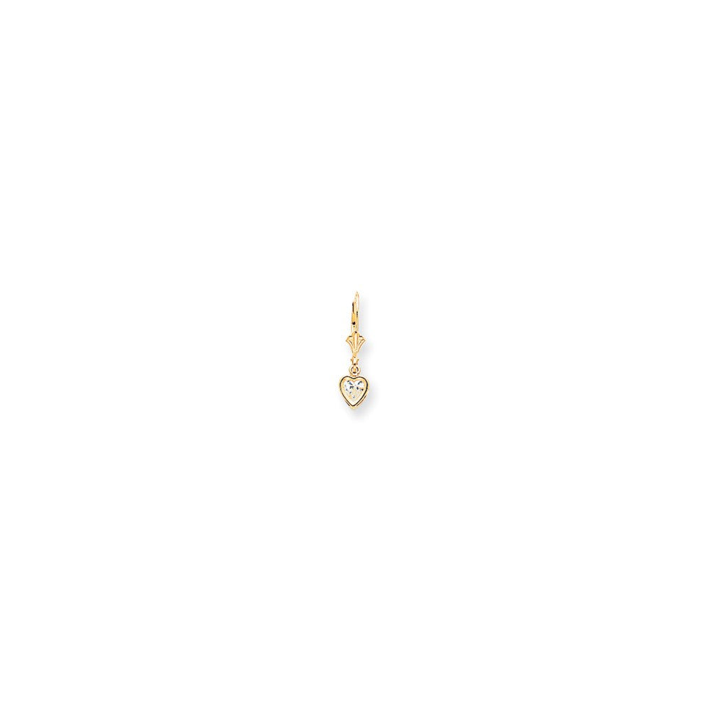 14k 5x5 Heart Leverback Earring Mounting