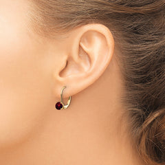 14k 5mm Garnet Leverback Earrings