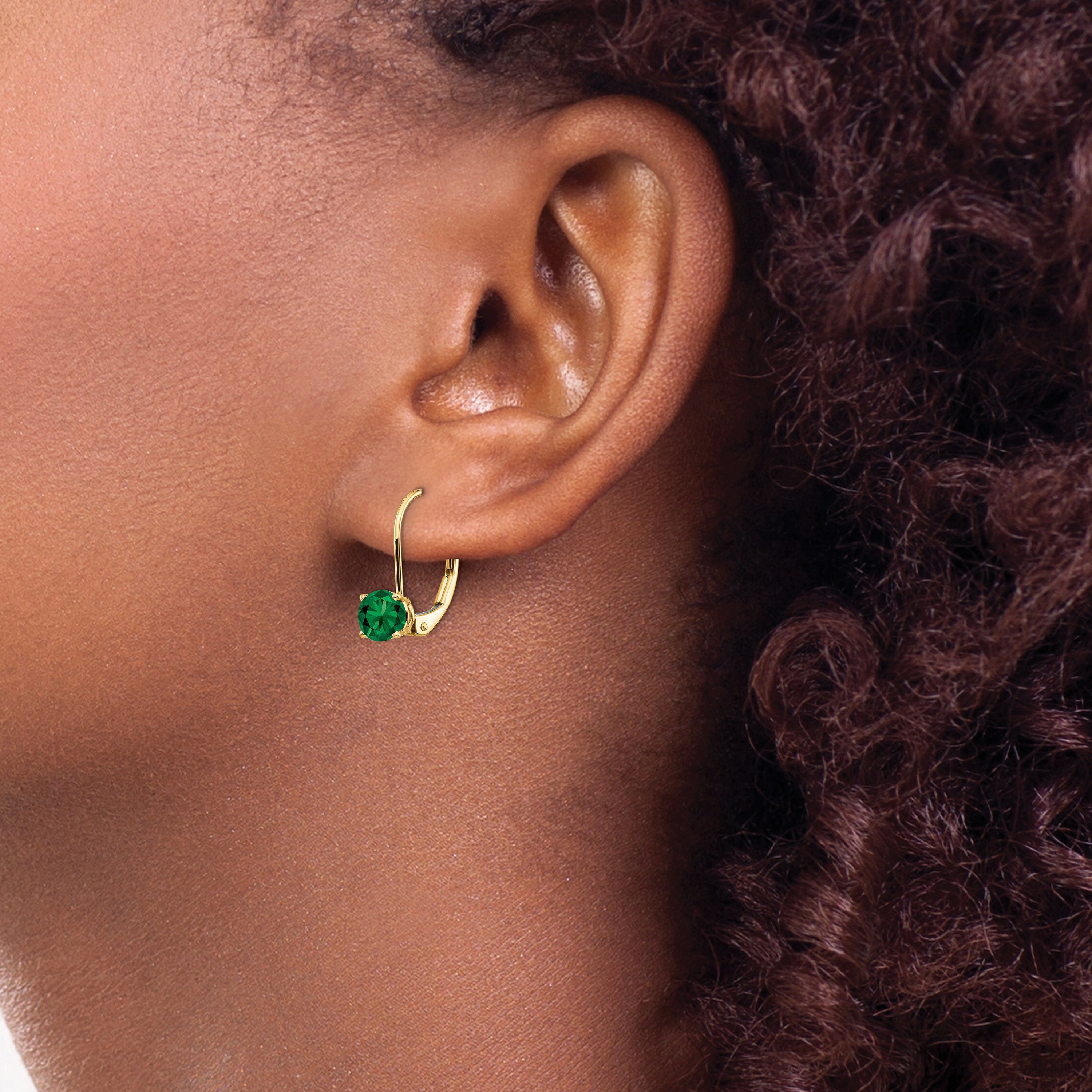 14k 5mm Mount St. Helens Leverback Earrings