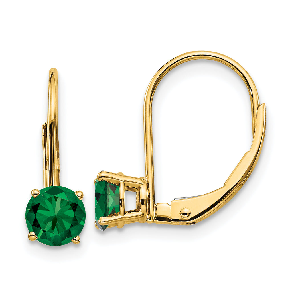 14k 5mm Mount St. Helens Leverback Earrings