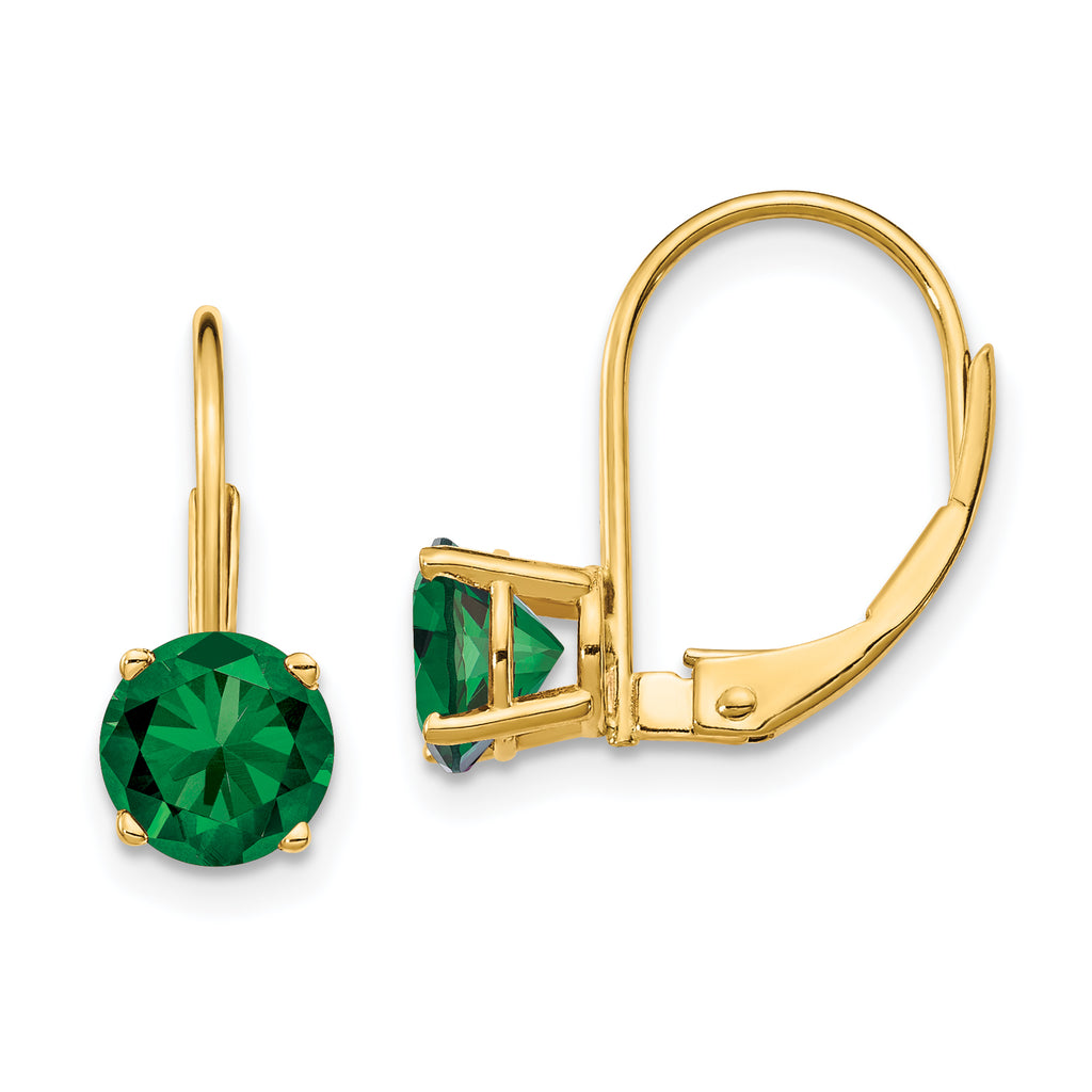 14k 6mm Mount St. Helens Leverback Earrings
