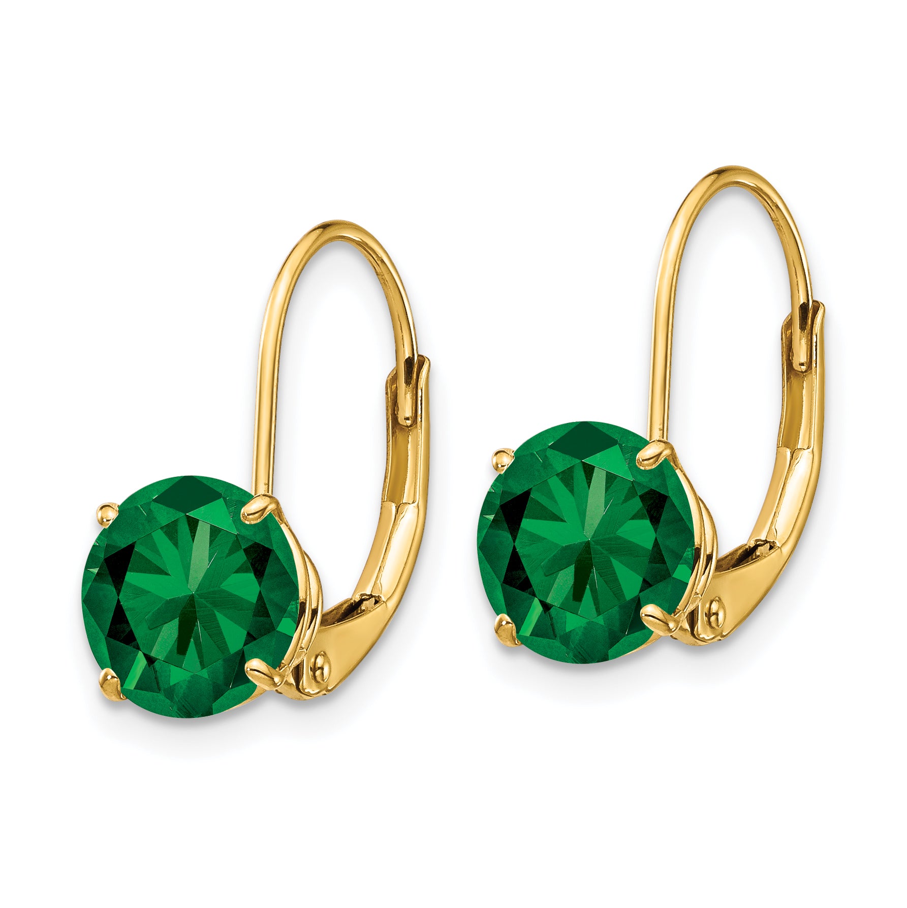 14k 7mm Mount St. Helens Leverback Earrings