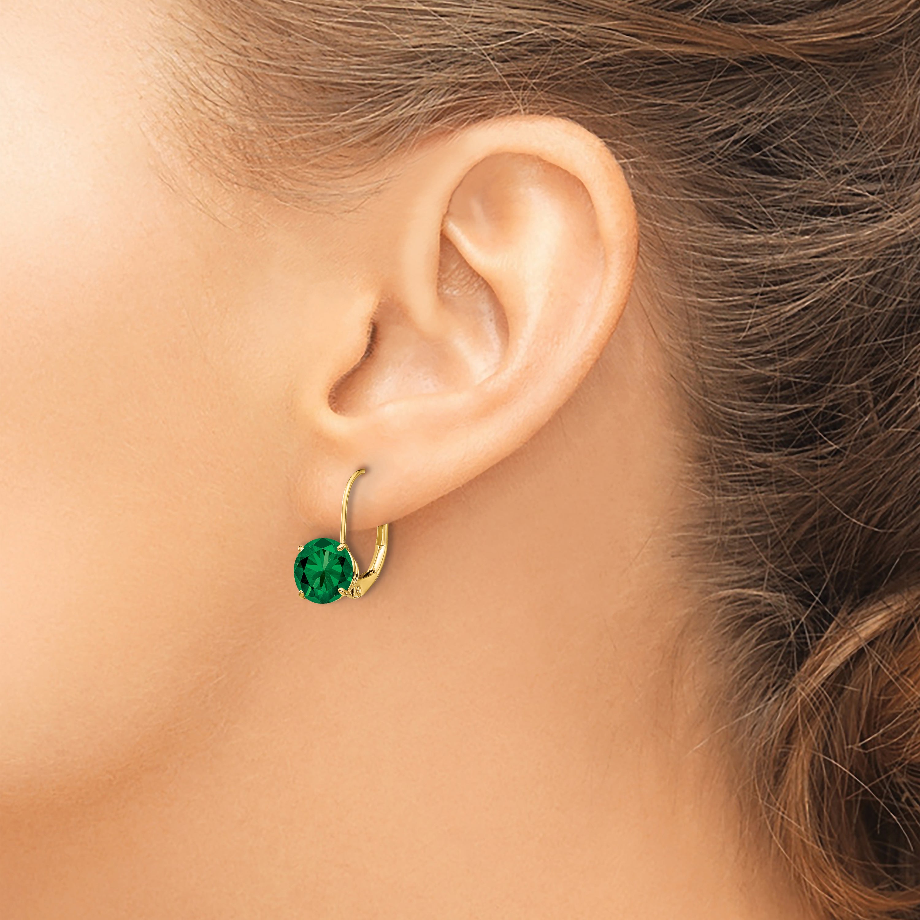 14k 7mm Mount St. Helens Leverback Earrings