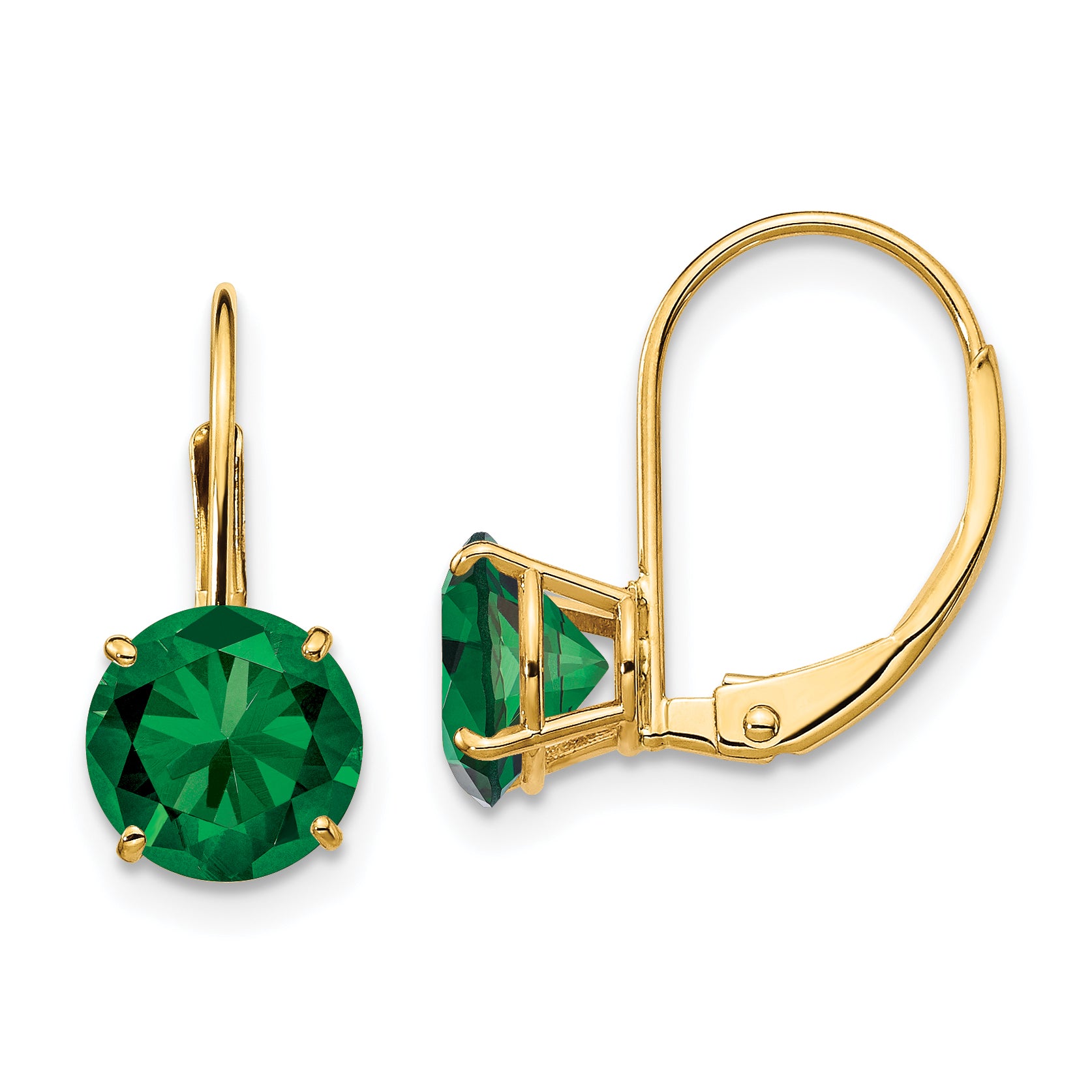 14k 7mm Mount St. Helens Leverback Earrings Main image