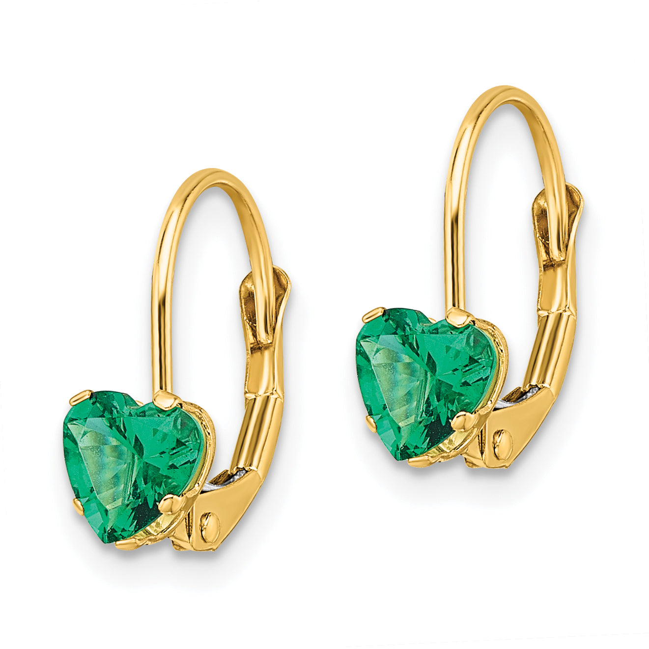 14k 5mm Heart Mount St. Helens Leverback Earrings Secondary image