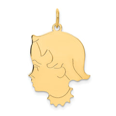 14K Girl Head Charm