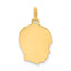10K Gold Boy Head Charm Engravable with Polished Finish