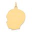 10K Gold Engravable Boy Head Charm 30mm Classic Design