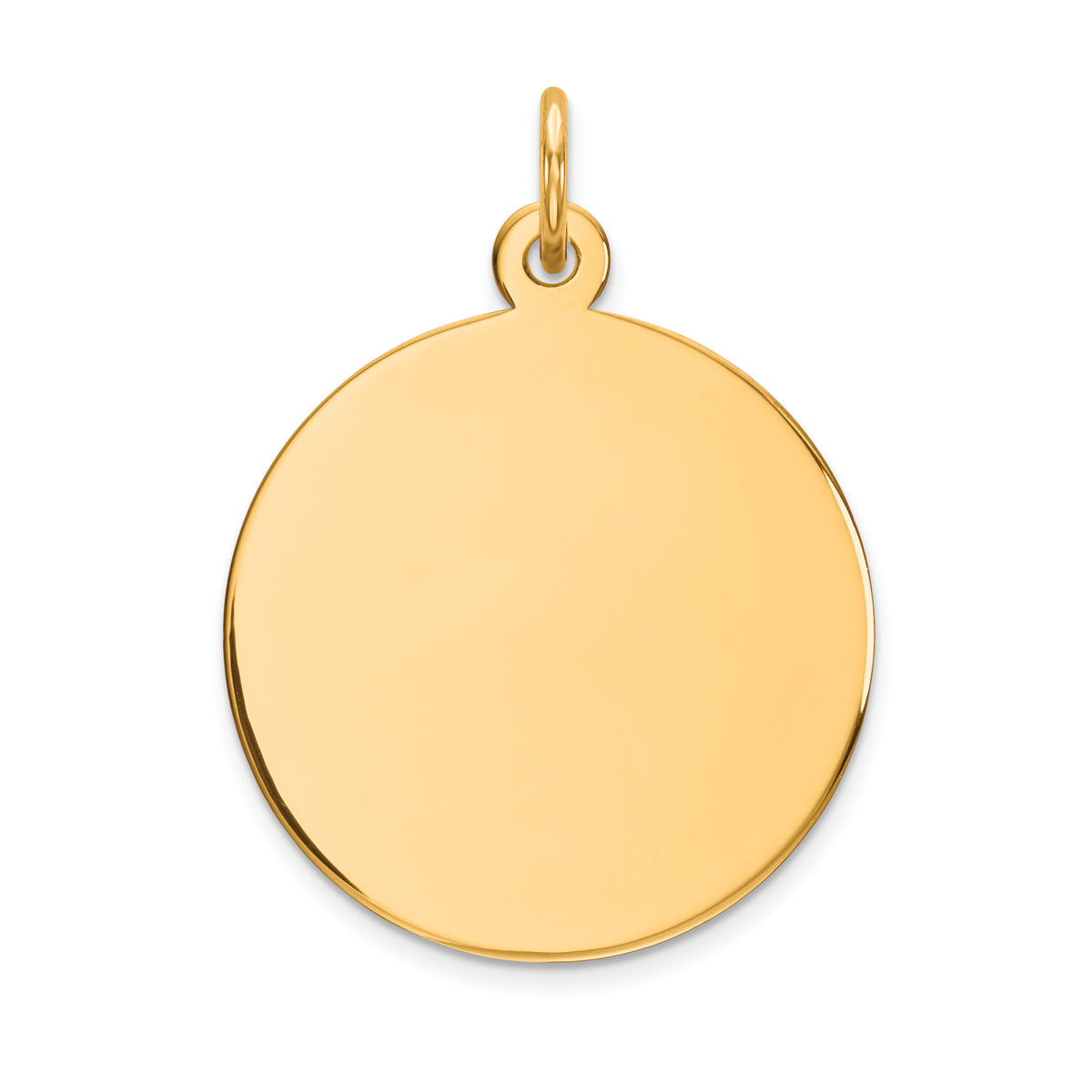 10K Yellow Gold Engravable Disc Charm with Polished Finish
