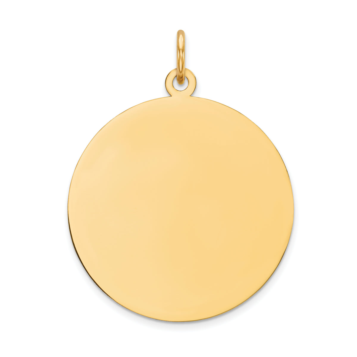 10K Yellow Gold Engravable Polished Disc Charm  Elegant and Customizable