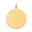 10K Gold Engravable Polished Disc Charm with Solid Design