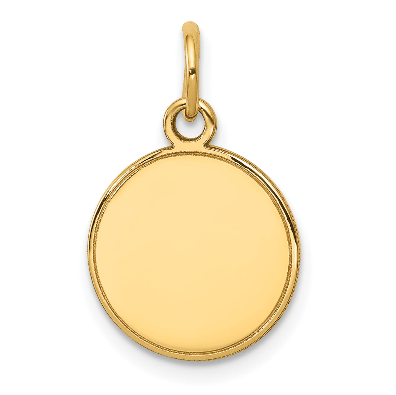 14K Plain .027 Gauge Engravable Round Disc Charm Main image