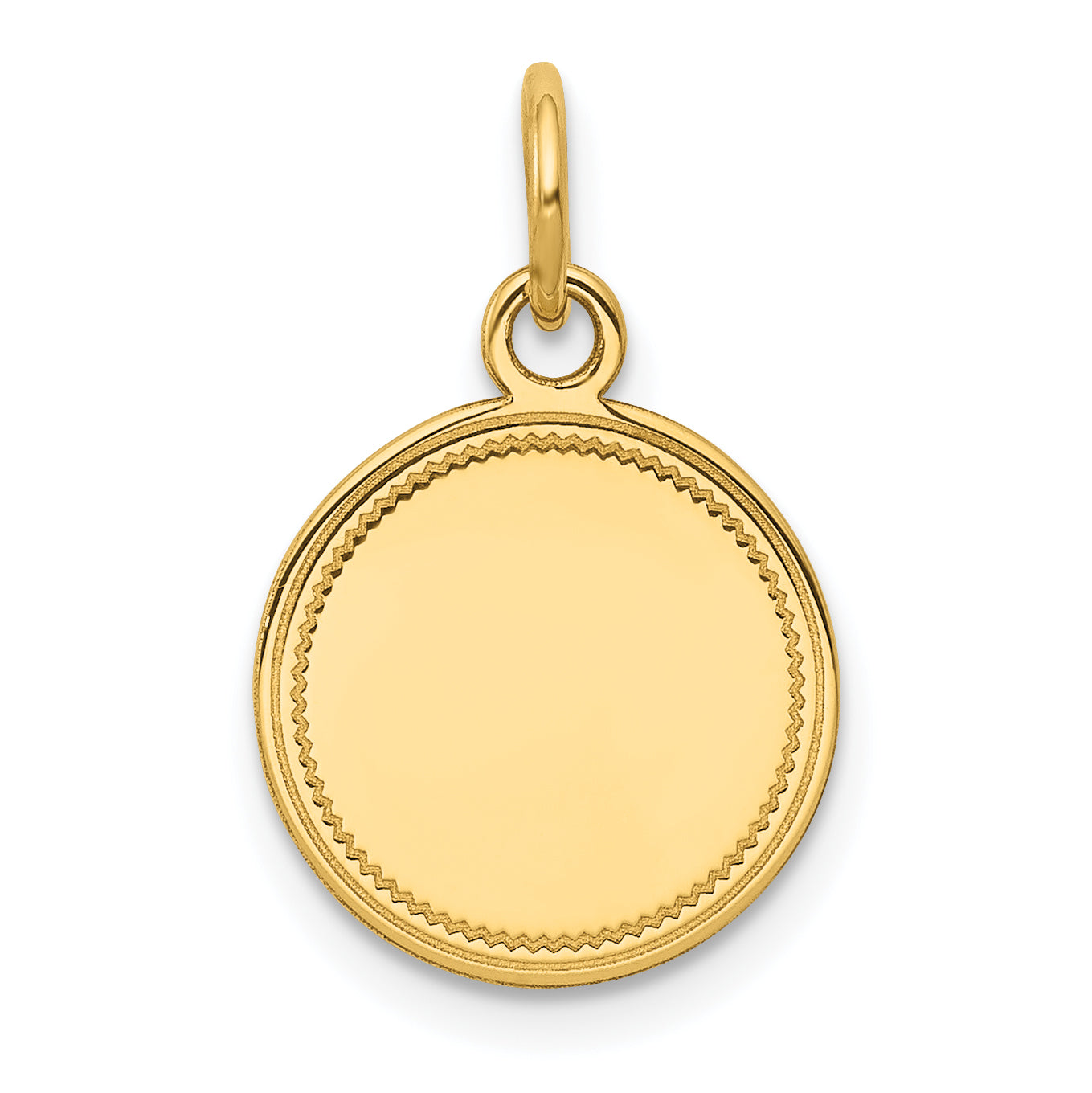 14K Plain .011 Gauge Engravable Round Disc Charm Main image