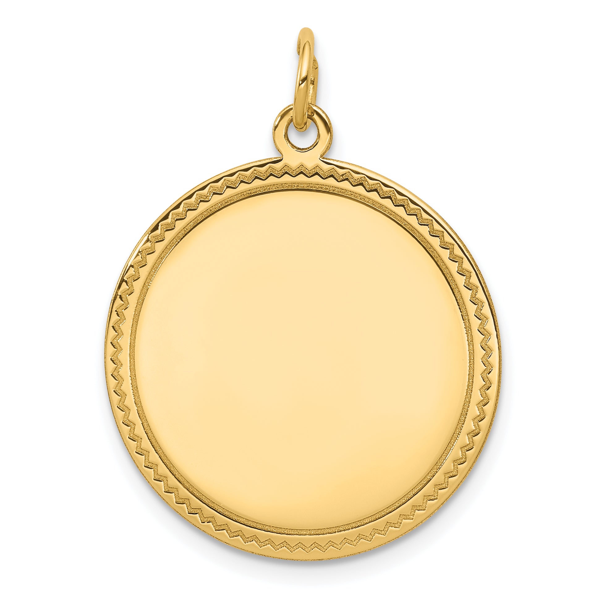 14K Plain .035 Gauge Engravable Round Disc Charm Main image
