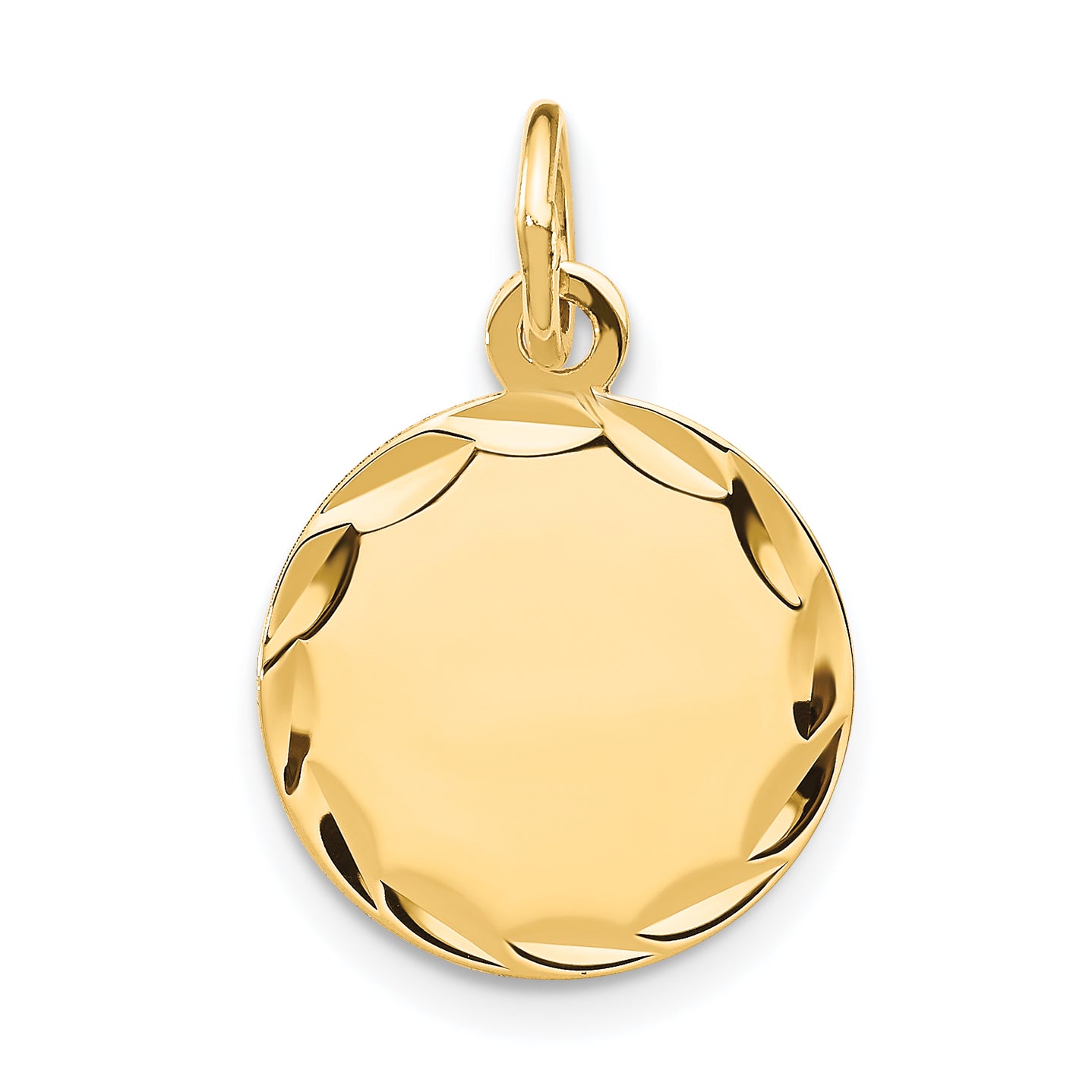 14K Etched .013 Gauge Engravable Round Disc Charm Main image