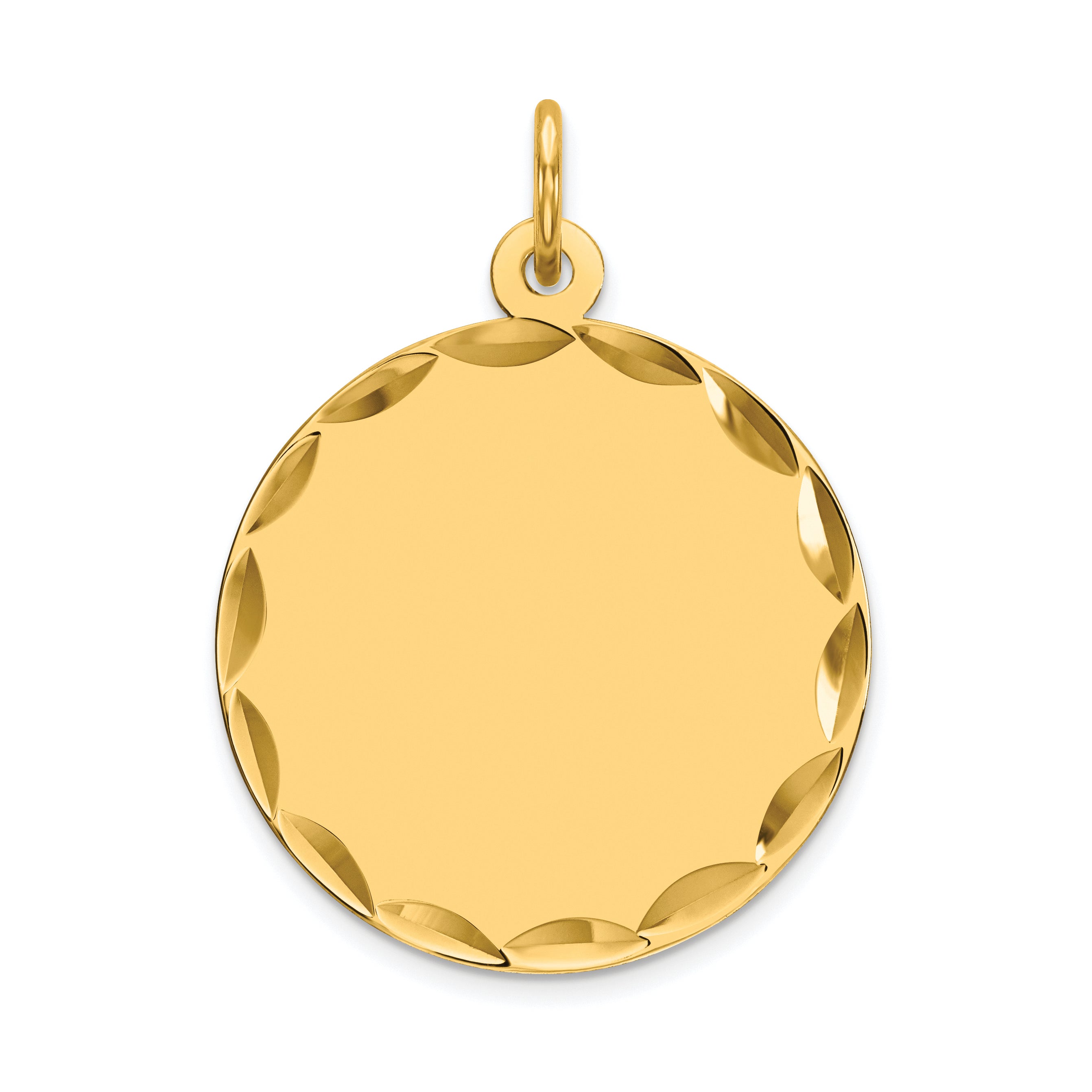 14K Etched .018 Gauge Engravable Round Disc Charm Main image