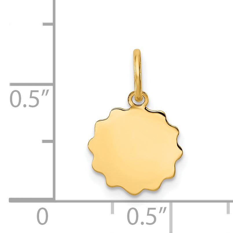 14k .009 Gauge Engravable Scalloped Disc Charm Secondary image