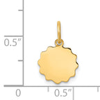 14k .009 Gauge Engravable Scalloped Disc Charm