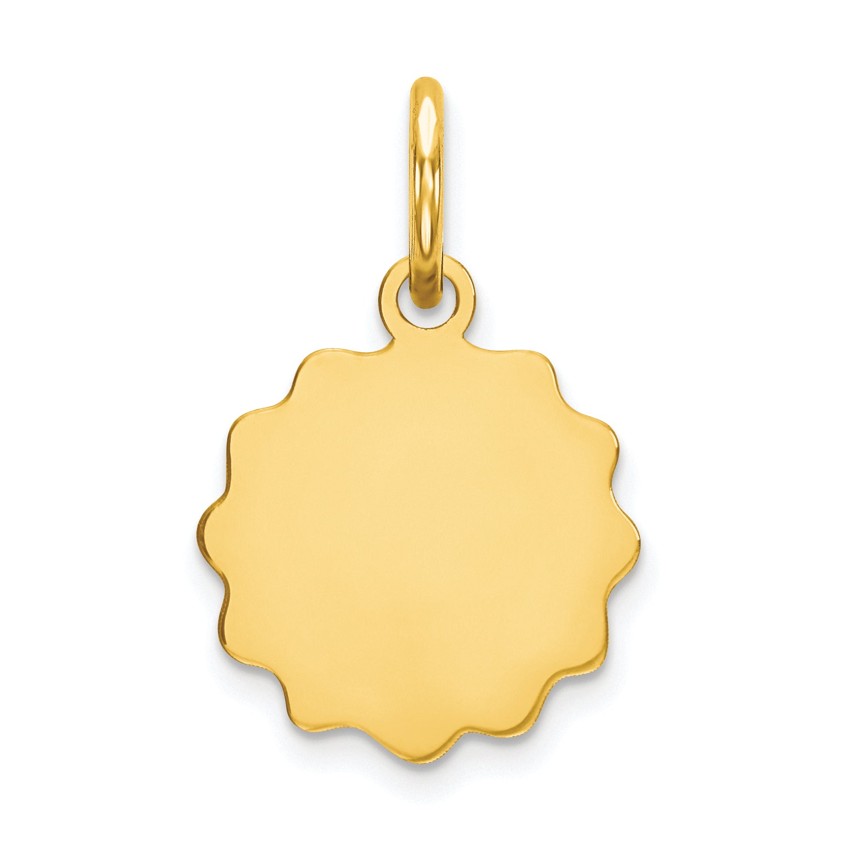 14k .009 Gauge Engravable Scalloped Disc Charm