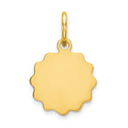 14k .009 Gauge Engravable Scalloped Disc Charm