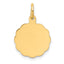 14K .013 Gauge Engravable Scalloped Disc Charm