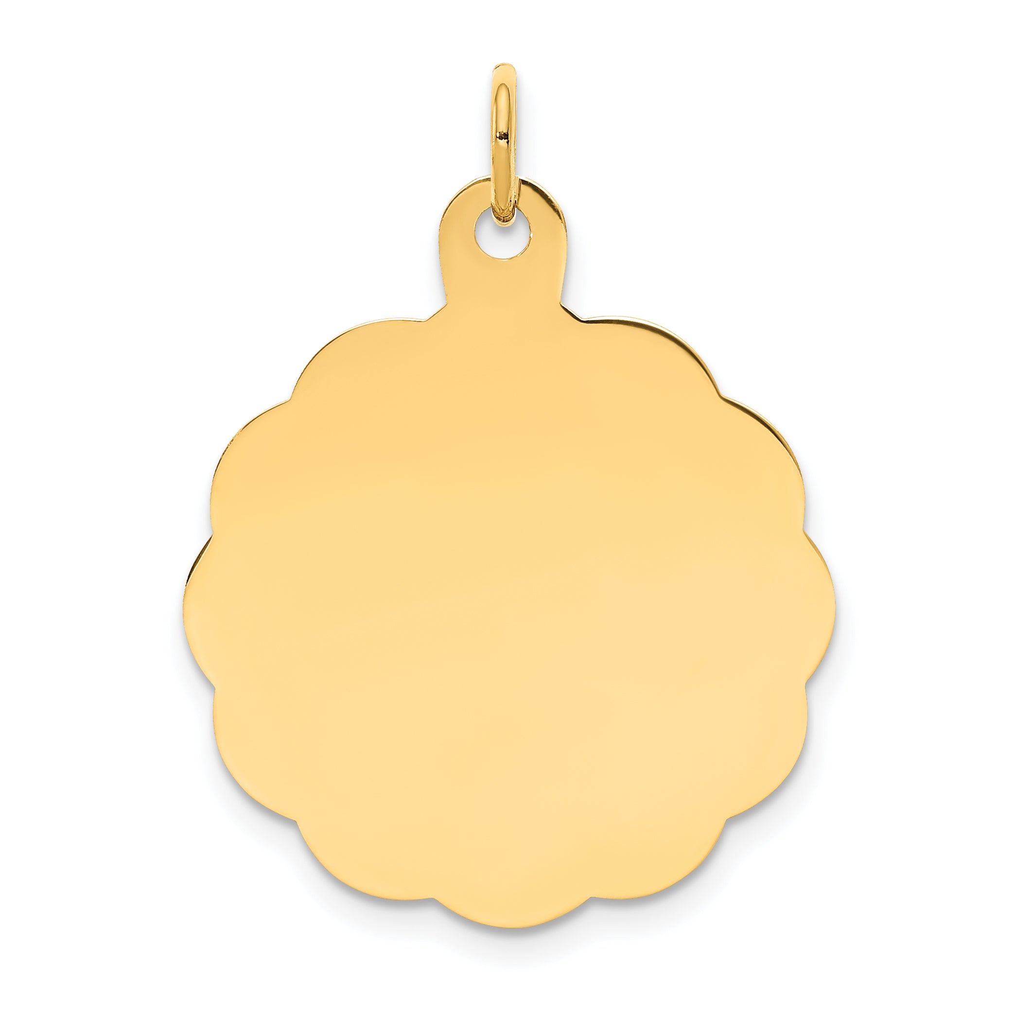 14K .013 Gauge Engravable Scalloped Disc Charm Main image