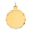 14K .027 Gauge Engravable Scalloped Disc Charm