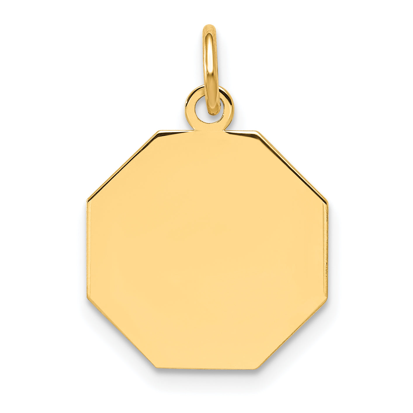 14K Plain .027 Gauge Engravable Octagonal Disc Charm Main image