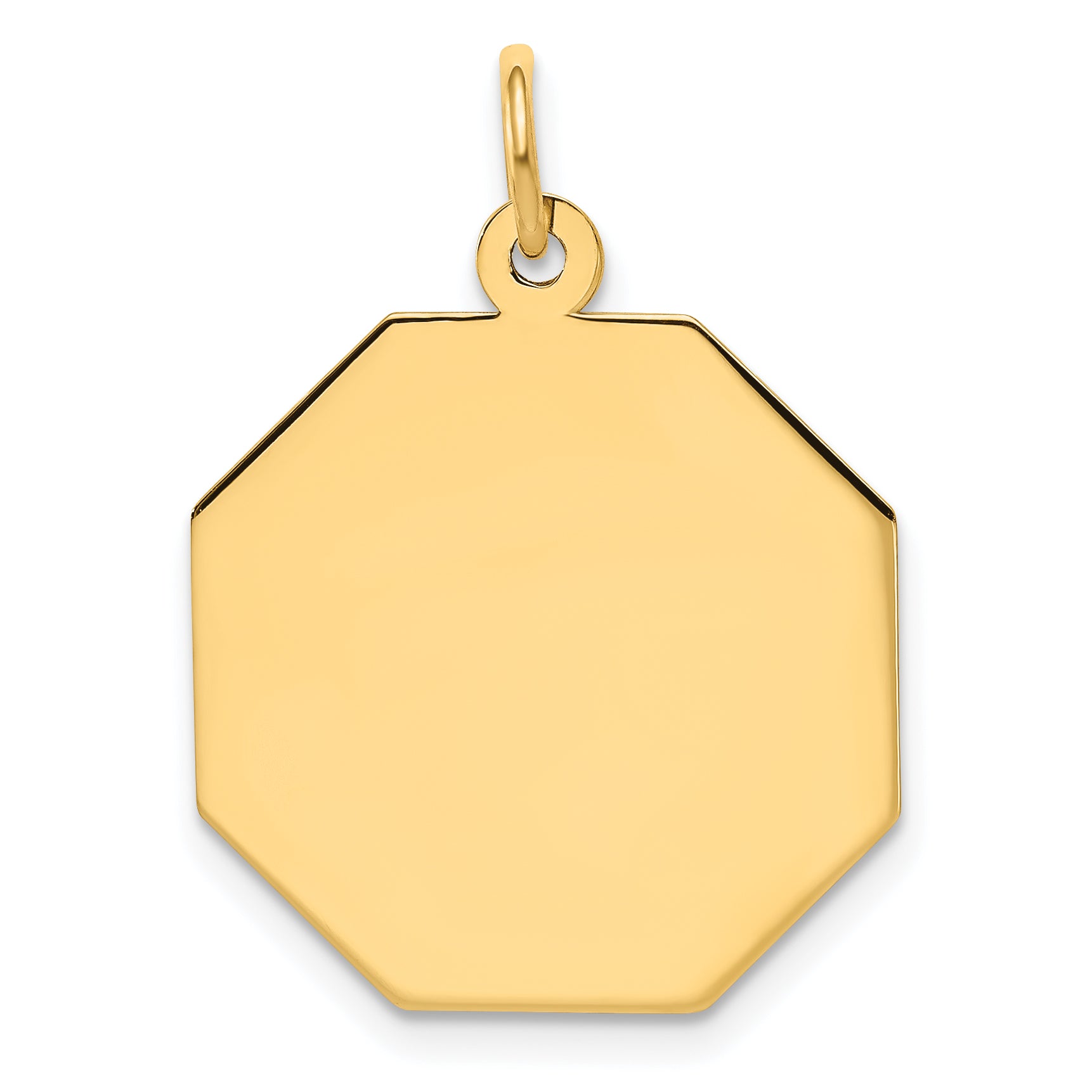 14K Plain .027 Gauge Engravable Octagonal Disc Charm Main image