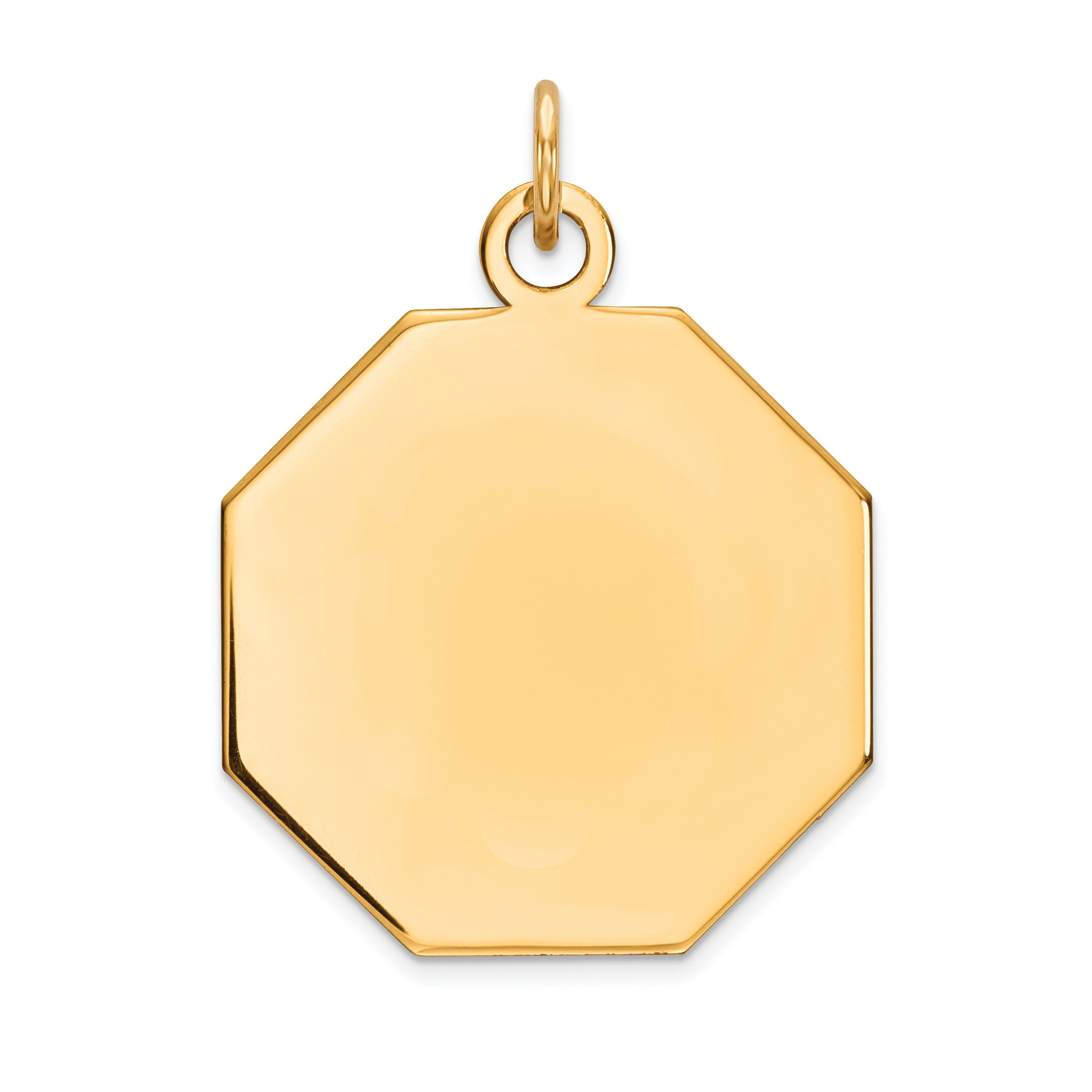 14K Plain .013 Gauge Engravable Octagonal Disc Charm Main image