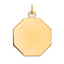 14K Plain .027 Gauge Engravable Octagonal Disc Charm